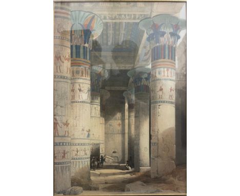 David Roberts (1796-1864) after, Ancient tomb of Pharaoh Ramesses II, Ramesseum, Egypt, lithograph print, 48.5cm x 33cm