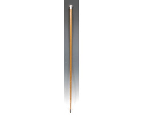 A Victorian silver mounted walking stick, of Scottish interest, the shaped pommel inscribed LAB Eldon Place Greenock, malacca