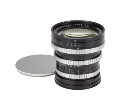 A P. Angenieux Retrofocus Type R11 f/3.5 28mm Lens, Alpa mount, black/chrome, serial no. 454583, body, G-VG, aperture scale o