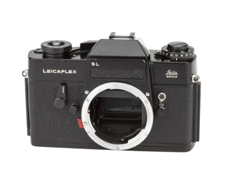 A Leica Leicaflex SL SLR Body, 1970, black enamel, serial no. 1257497, body, G-VG, shutter working Note: Lot imported under T