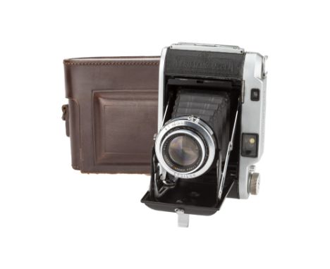 An Ensign Autorange 820 Medium Format Rangefinder Camera, 1955, chrome, serial no. 10774, with Ross Xpres f/3.8 105mm lens, s