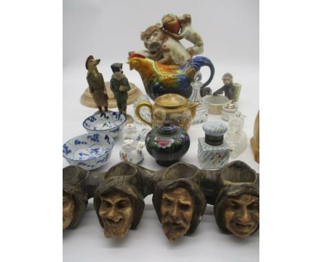 A selection of vintage vases, bowls and ornaments including Cloisonne and Satsuma, Tony Wood of Staffordshire plus a 7 Deadly