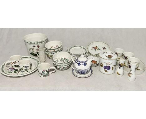 A collection of Portmeirion and Royal Worcester Evesham china including plant pot, bowls, ramakins ertc