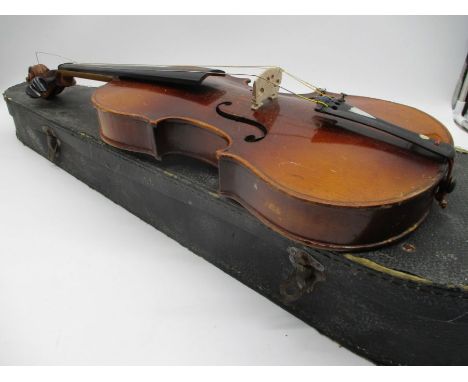 A vintage unnamed violin in case