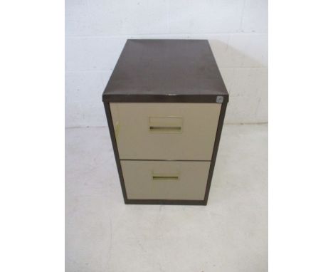 A vintage two drawer filing cabinet