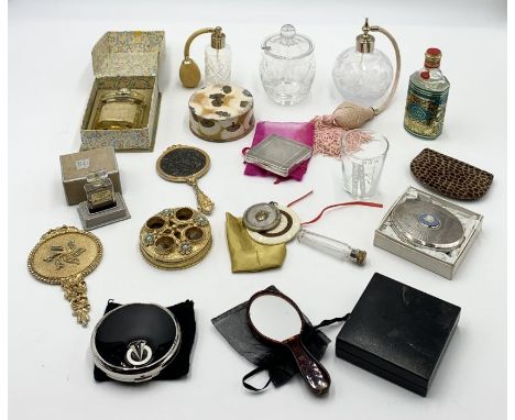 A collection of various vintage mirrors, compacts, perfumes etc. 