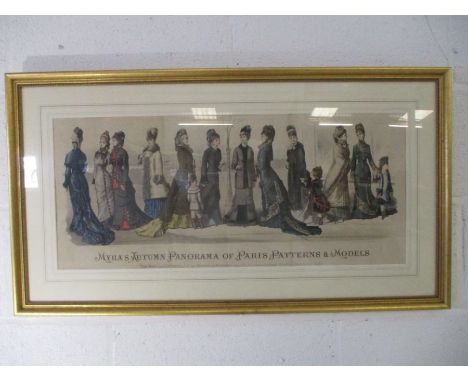 A Victorian fashion print- "Myra's Autumn Panorama of Paris Patterns &amp; Models" dated 1887