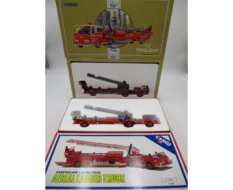 Two boxed Corgi American Lafrance Aerial ladder Trucks (97320) and Centreville Fire Dept. L4 (97321)