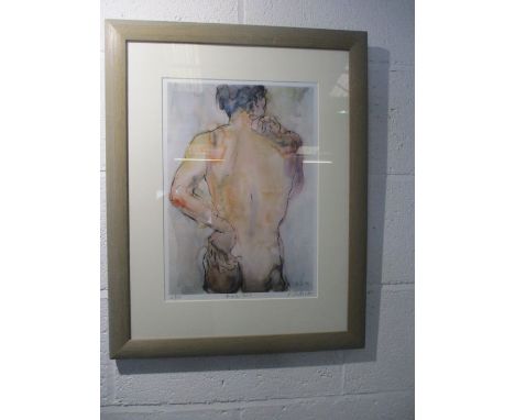 A framed limited edition (68/500) print "Male Torso" signed "Rosanna Chittenden 96". Overall size 62cm x 49cm.