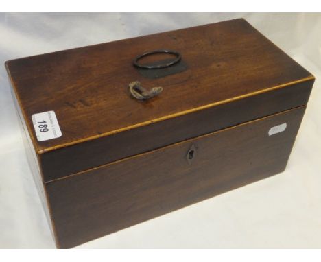A 19th Century mahogany and boxwood strung tea caddy 