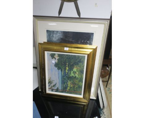 H C O'DONNELL, 20th CENTURYLake LandscapesA PairOne signedOils on board;  together with a contemporary framed print, "The Lon