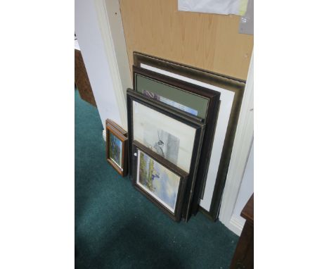 A MISCELLANEOUS COLLECTION OF PICTURES AND PRINTS, including Geraldine O'Mahoney, Original Oil Landscapes; a pair of 19th Cen