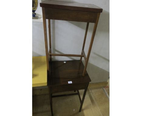 TWO EARLY 20th CENTURY MAHOGANY OCCASSIONAL TABLES together with a tall wine table on tripod support