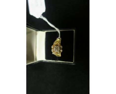 A 14ct GOLD GENTS DIAMOND DRESS RING