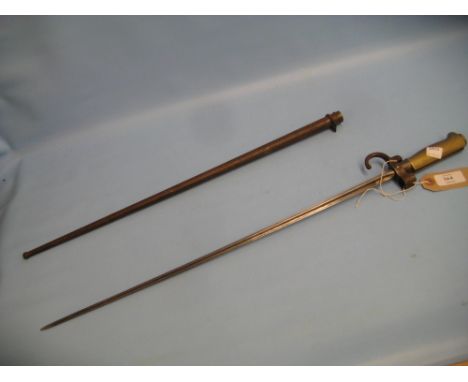 World War I French socket bayonet with scabbard