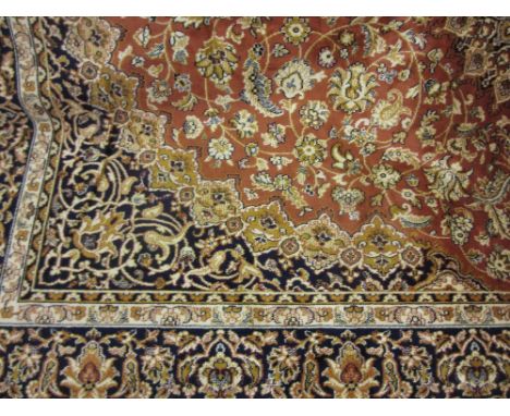 Modern tan ground Kashan pattern machine made carpet, 2.3m x 1.6m