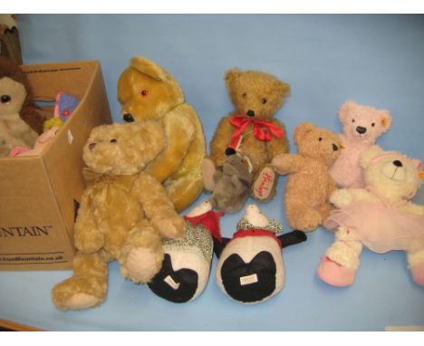 Four various Steiff soft toys, two Liberty soft toys and five other soft toys