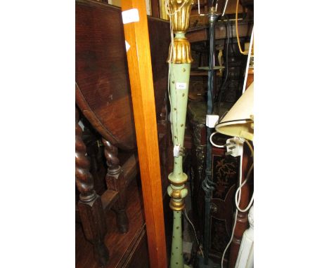 Pale green and gilt painted standard lamp, together with an Art Deco standard lamp