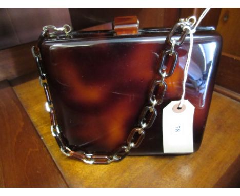 Lucite vintage simulated tortoiseshell ladies handbag