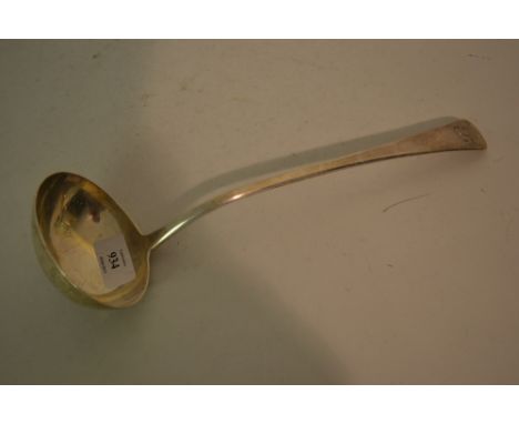 Large George III London silver Old English pattern ladle