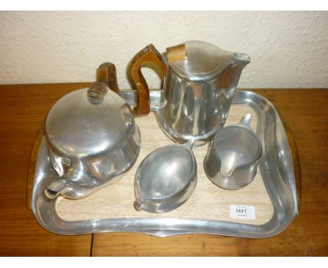 Piquet ware five piece aluminium tea service
