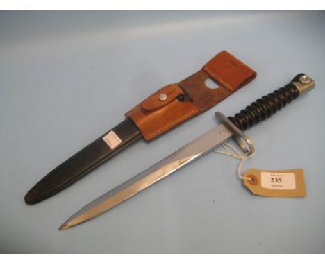 Swiss model 1957 pattern bayonet with leather belt loop