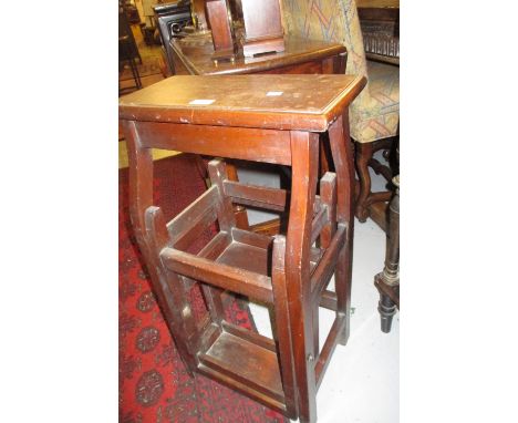 Early 20th Century mahogany library step / stool