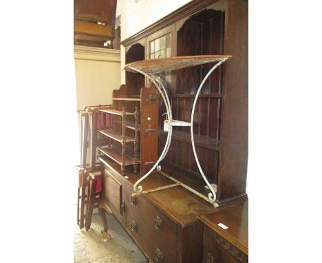 Late 19th or early 20th Century oak dresser with a boarded shelf back incorporating a leaded glass door above two drawers and