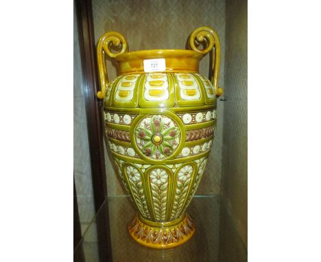 Large Linthorpe Art Pottery vase, possibly after a Christopher Dresser design, shape no, 2059, with monogram to base, 18ins h