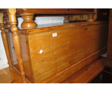 19th Century pine trunk with hinged cover
