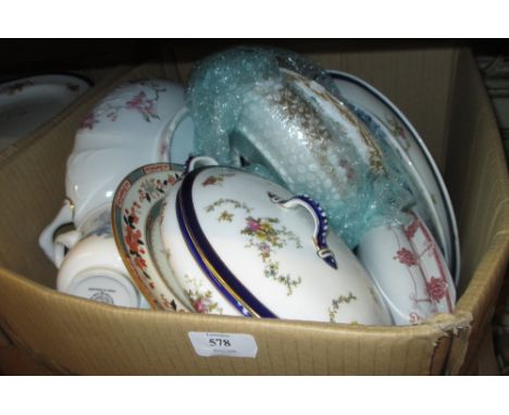 Limoges porcelain floral decorated part dinner and tea service together with other ceramics