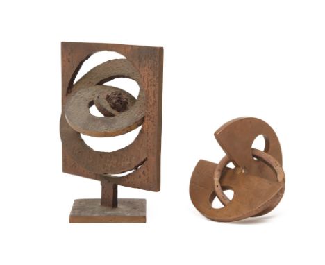 ANDRE BUCHER (FRENCH 1924 - 2009) - TWO BRONZES
Both abstract form of interlocking circles, one on plinth base
Both signed
Th