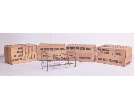 Hago - Model 101 - A collection of four retro vintage industrial atomic space age sputnik three tier letter racks of tubular 