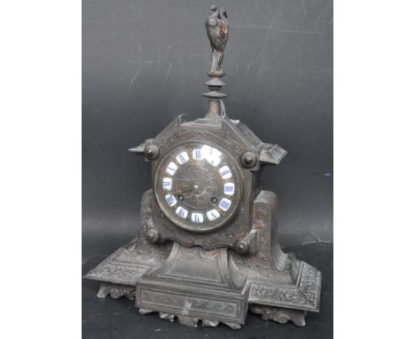 Samuel Marti - A 19th century French made Indian style spelter mantle clock. The mantel clock being of architectural from wit