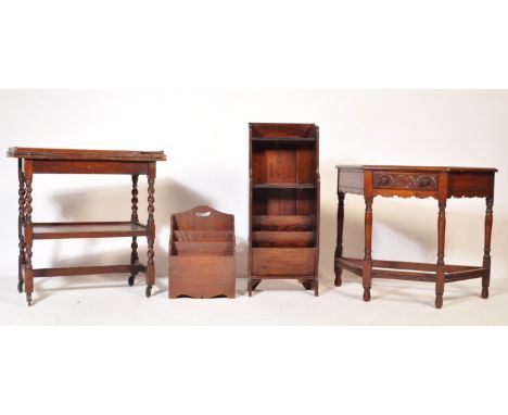 An assortment of Victorian 19th century and early 20th century furniture&nbsp; to include a mahogany bookcase in the manner o