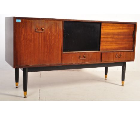 EG Gomme - G-Plan - A vintage retro mid 20th century 1960's G Plan teak veneer sideboard credenza having a pair of sliding do