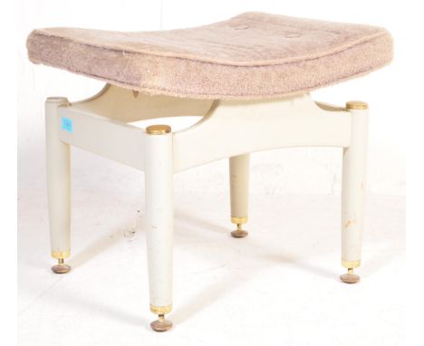 G Plan - A retro vintage mid 20th century 1950's G-Plan Tola dressing table stool having an upholstered button back seat over