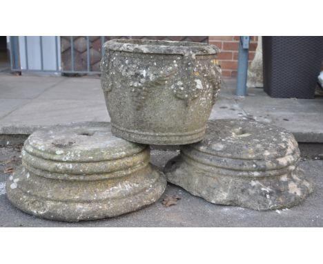 Of architectural / salvage interest&nbsp; - A collection of four 20th century stone corbels / pediments of circular form. Tog