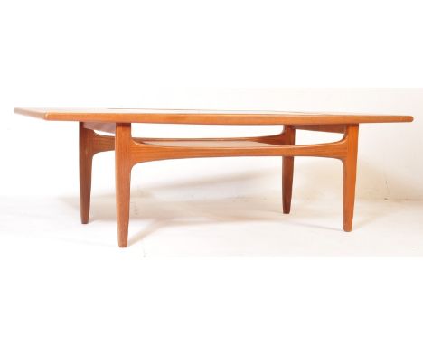 Victor B. Wilkins - G-Plan - Fresco - A 1960's retro vintage teak wood coffee table of rectangular form having an inset glass