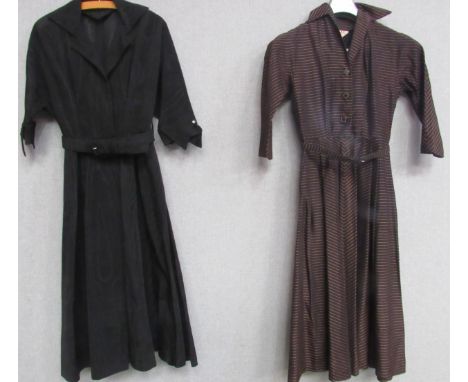 Four mid 20th Century ladies' dresses comprising Rhona Roy model powder blue, Clifford Lee, King's Lynn and Norwich, Blanes, 