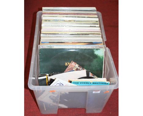 A box of assorted mainly 12" vinyl to include Johnny Cash - Hello I'm Johnny Cash, Elvis - For Everyone, John Denver - Whose 