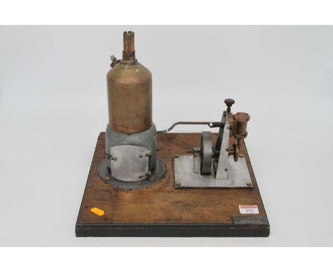 A part scratch-built stationary steam engine, 32 x 32cm 