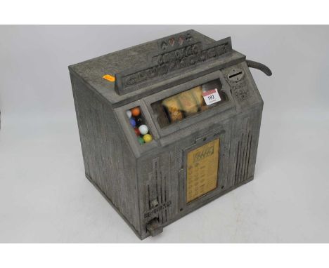 An Art Deco Chicago Club House business generator one-armed bandit type gum ball slot machine, width 30cm, depth 21cm, height