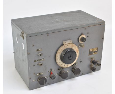 An Air Ministry issue receiver type R.1224A, reference number 10D/579 and serial no.1469, the hinged lid retaining calibratio