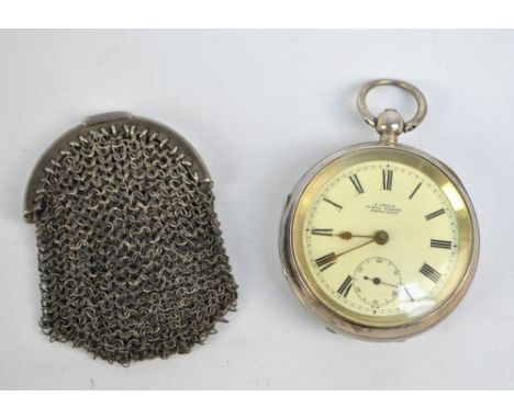 A George V hallmarked silver cased open faced key wind pocket watch, the circular dial set with Roman numerals and subsidiary