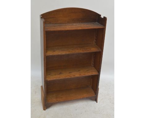 An oak four shelf open bookcase, width 68cm.