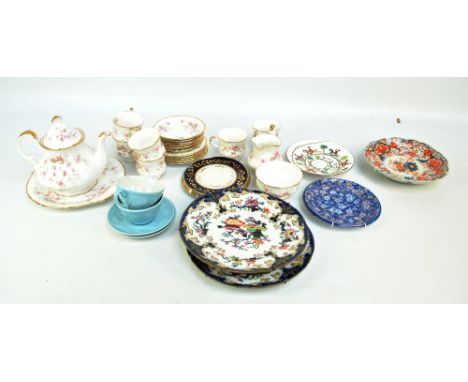 A Paragon 'Victoriana Rose' pattern tea service comprising teapot, jug and bowl, sandwich plate, six plates, six cups and sau