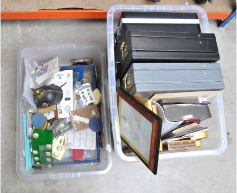 A large quantity of British and international military badges, buttons, uniform accessories and ephemera to include cloth, bu