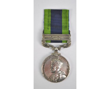 INDIA GENERAL SERVICE MEDAL 1909; 'North West Frontier 1930-31' clasp, awarded to 4686687 Pte. R. Lane, K.O.Y.L.I.