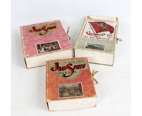 A Cunard White Star jigsaw puzzle and two further Chad Valley jigsaw puzzles (3).